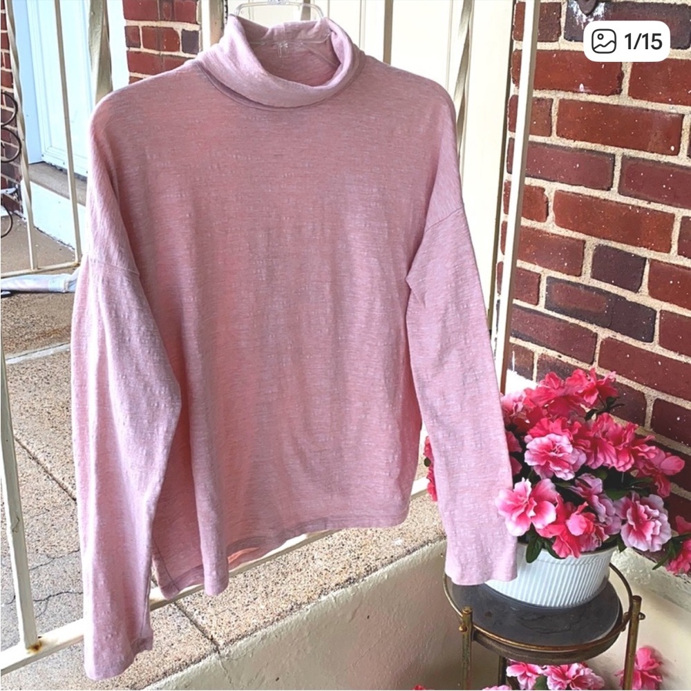 Madewell Light Pink Turtleneck Top